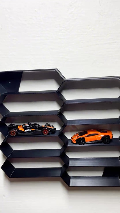 Wall mounted shelf for die cast cars
