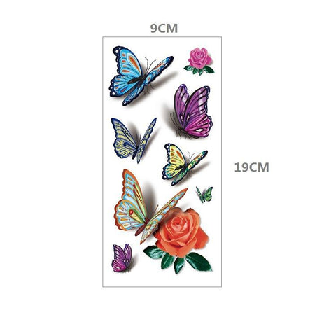Flower Butterfly Temporary Tattoo Sticker