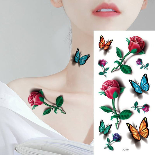 Flower Butterfly Temporary Tattoo Sticker