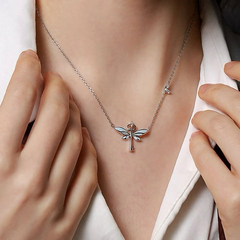 Luminous Magic Blue Butterfly Key Necklace
