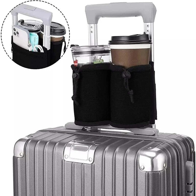 Cup and Phone Holder for Travel Luggage