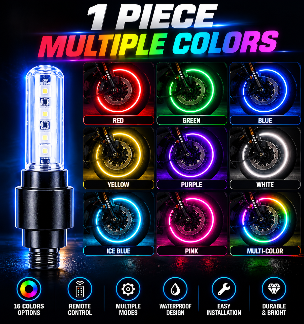 MotoGlow Motion LED Wheel Lights