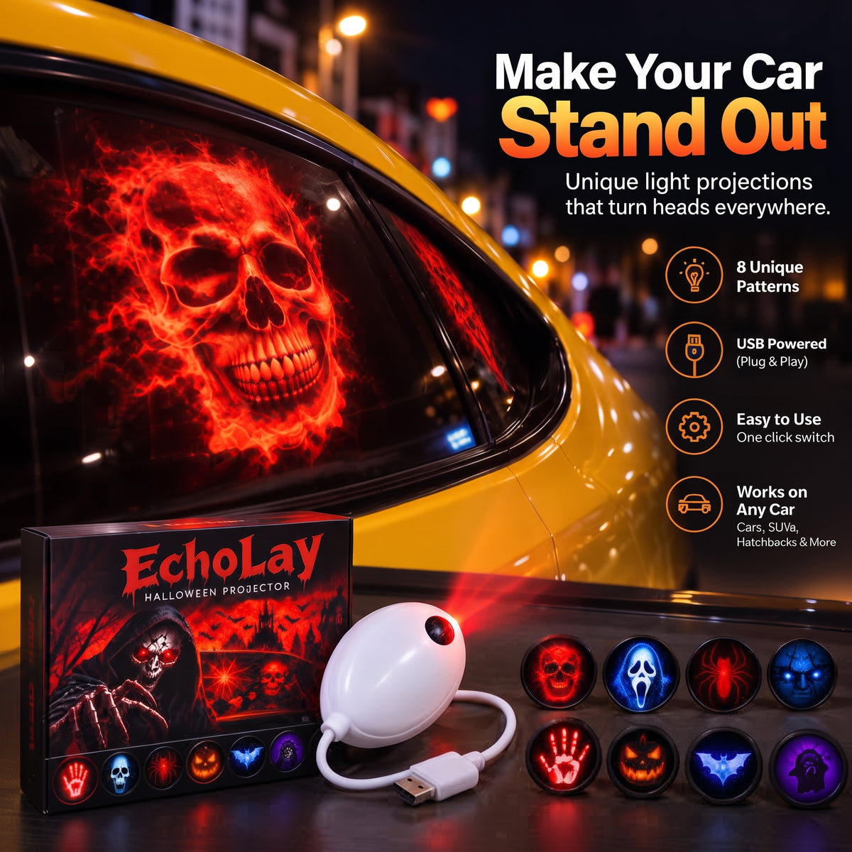 Halloween Car Window Projection Light