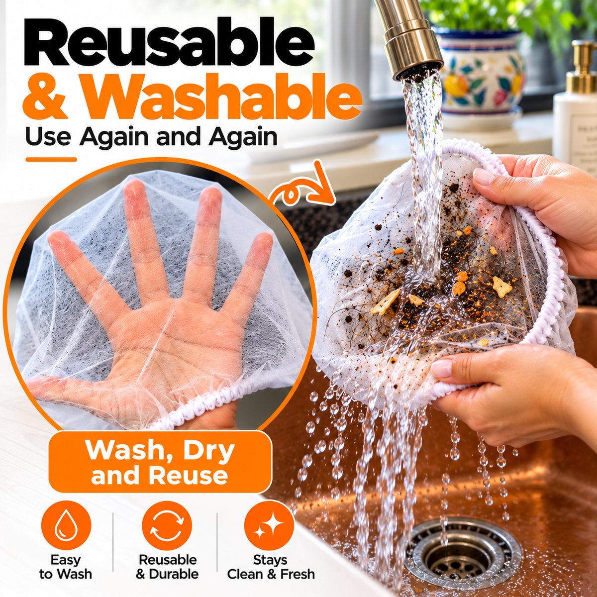 Reusable Broom Dust Catcher Net