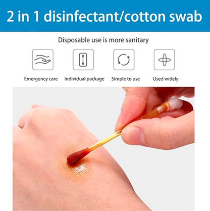 Iodine-Infused Cotton Swabsticks for Wound Care [PACK OF 50]