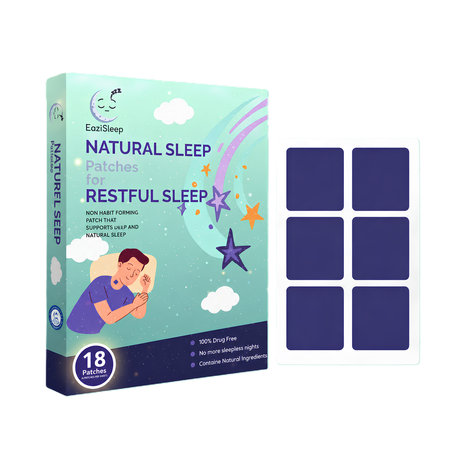 EaziSleep Natural Sleep Patches — 18 Patches
