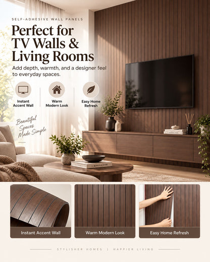 3D Wood Slat Wall Panels