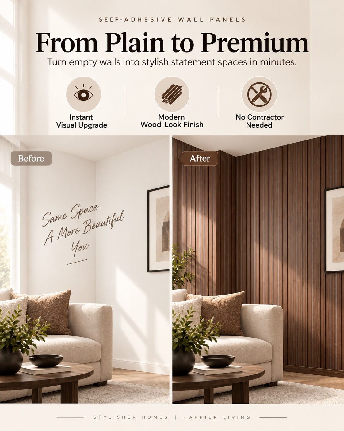 3D Wood Slat Wall Panels