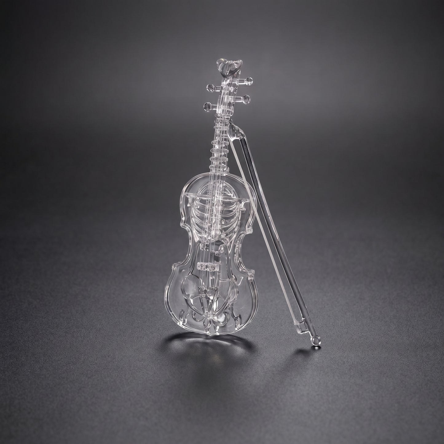 Crystal Miniature Violin Ornament Set