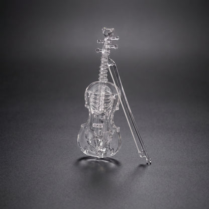 Crystal Miniature Violin Ornament Set