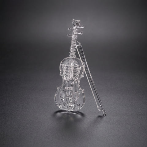 Crystal Miniature Violin Ornament Set