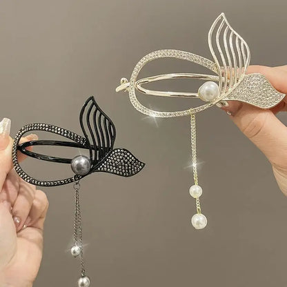 Elegant Pearl Tassel Hair Clip