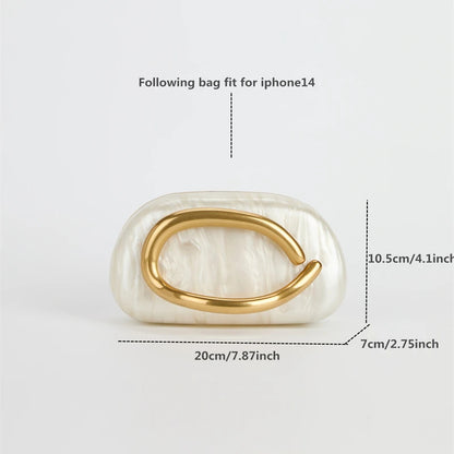 Gold Closure Box Clutch Bag for women