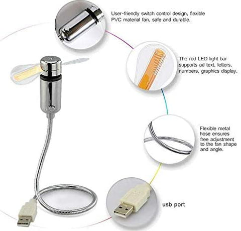 USB Clock Fan with Real Time Clock and Temperature