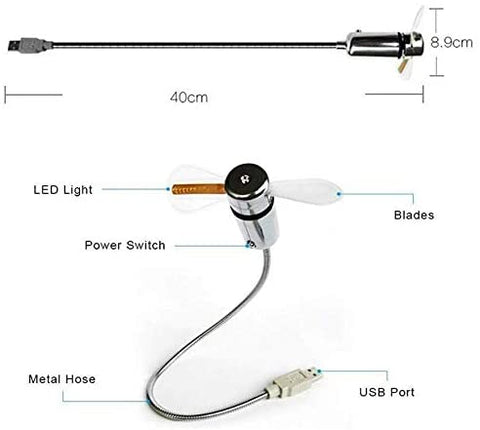 USB Clock Fan with Real Time Clock and Temperature