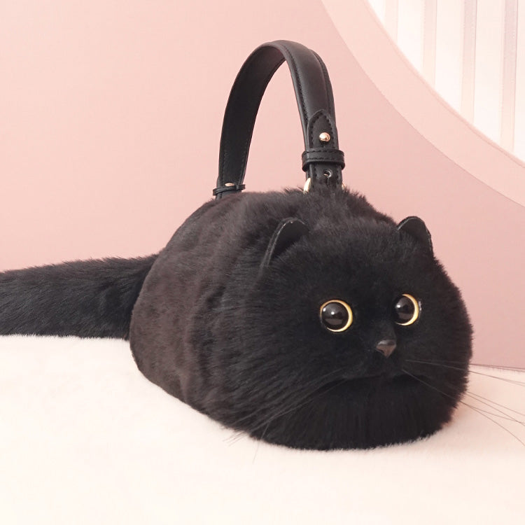 Cute Black Cat Women's Leather Hand bag produckpk