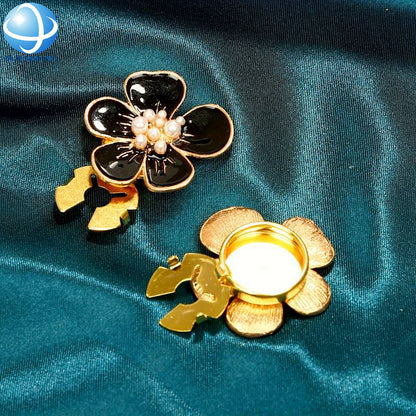 Cute Peach Blossom Clip Over Button for Women DIY Shirt