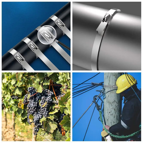 50 Pcs Stainless Steel Metal Cable Ties