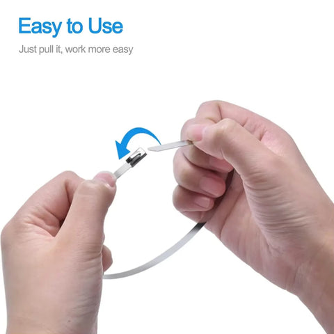 50 Pcs Stainless Steel Metal Cable Ties