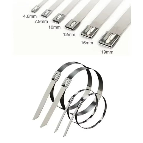 50 Pcs Stainless Steel Metal Cable Ties