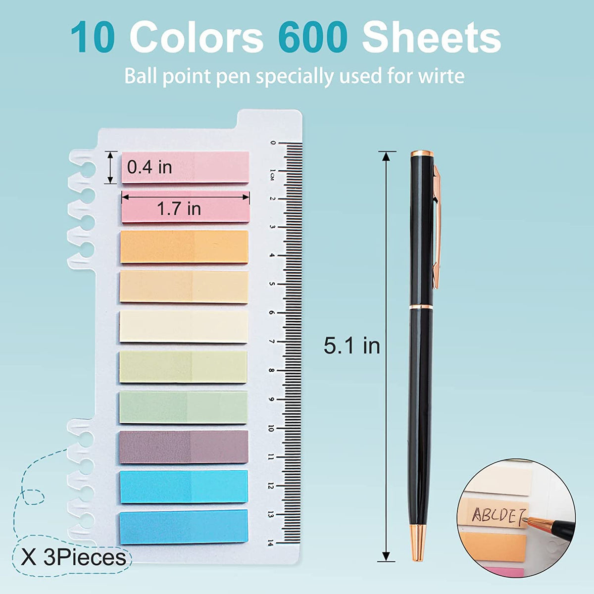 Tabs with Ruler Transparent Sticky Notes – produckpk