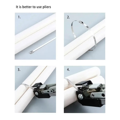 50 Pcs Stainless Steel Metal Cable Ties