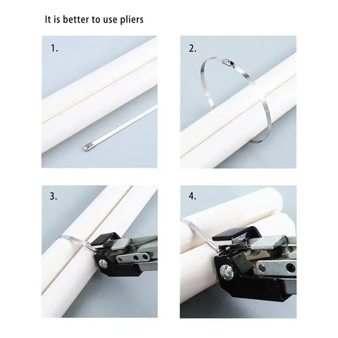 50 Pcs Stainless Steel Metal Cable Ties