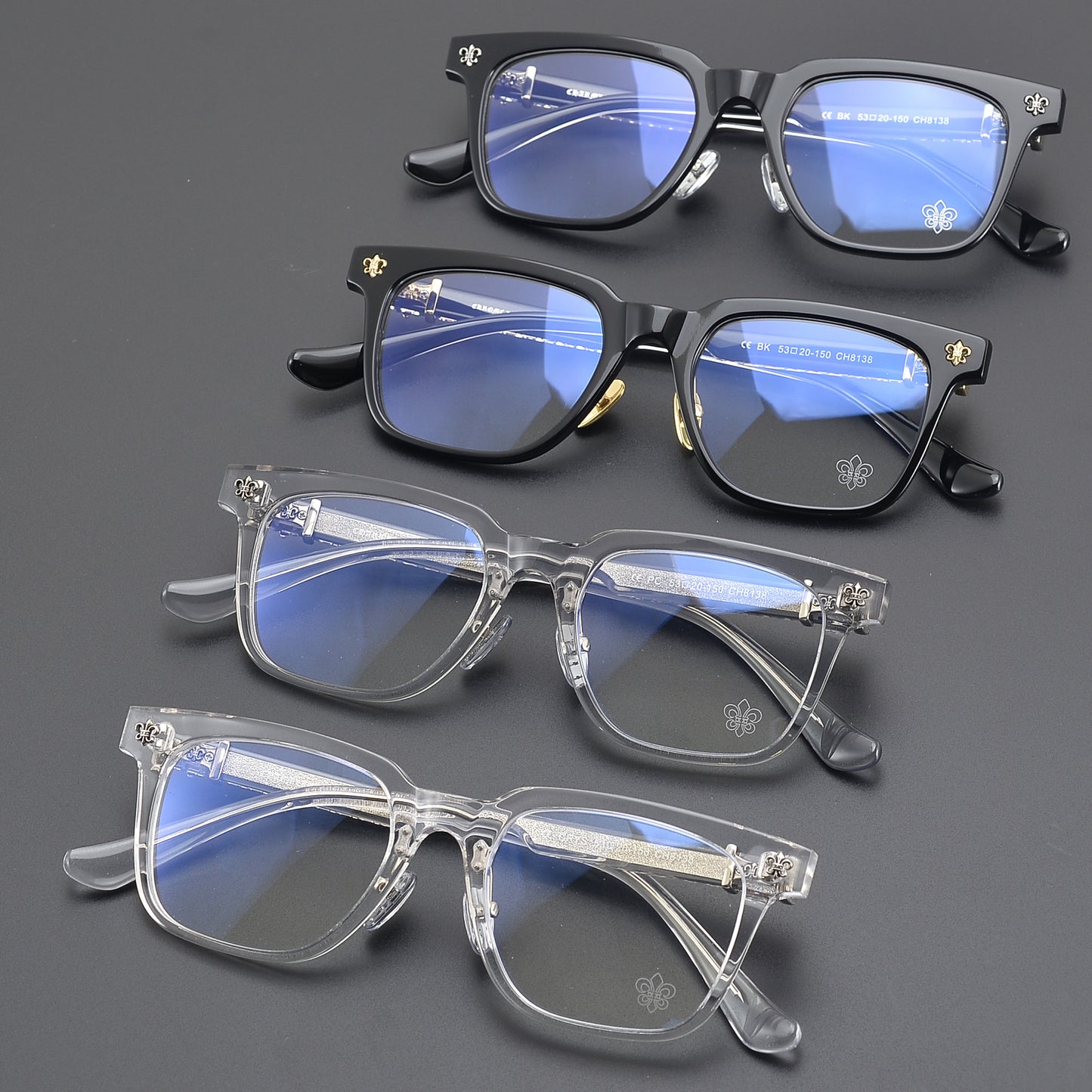 Unisex Rimless UV Crystal Chrome Glasses