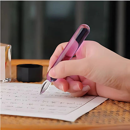 Crystal Glass Writing Pen – Elegant Calligraphy Pen