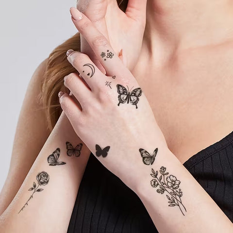 Black Butterfly Waterproof Temporary Tattoo Stickers