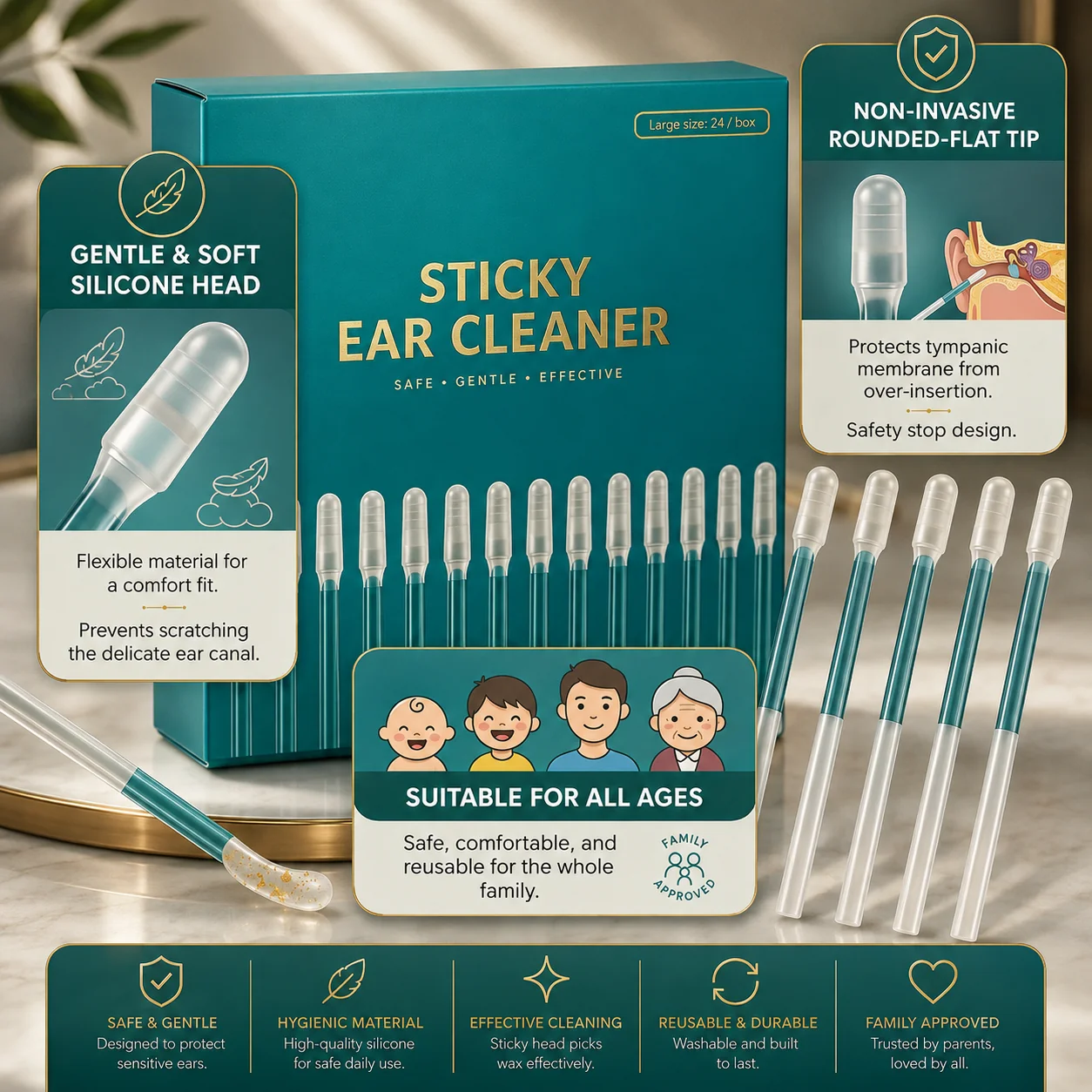 Health Care Silicone Ear Pick 🌸
