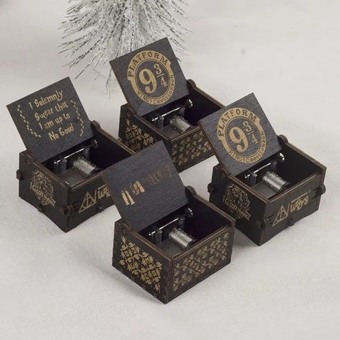 Harry Potter-themed wooden music boxe