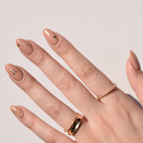 Celestial Gold Charm Nail Art Stickers