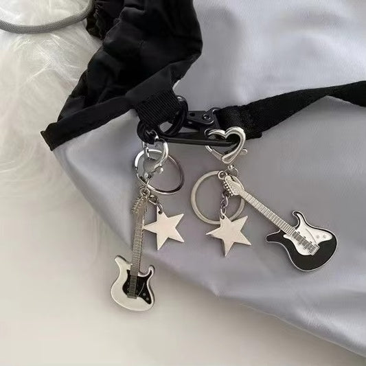 RockStar Guitar Keychain 🎸🖤✨