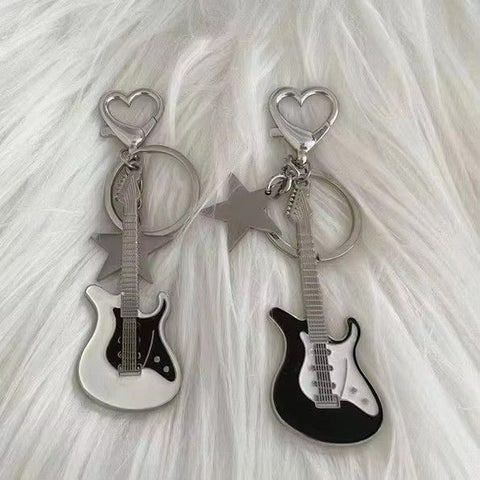 RockStar Guitar Keychain 🎸🖤✨