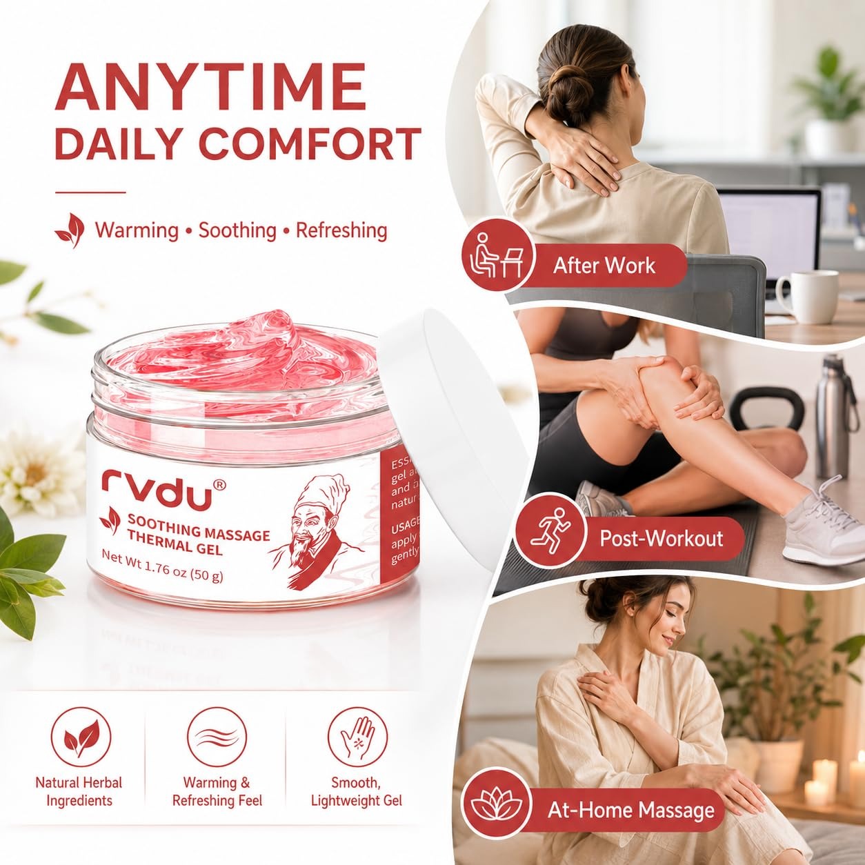 RVDU Warming Herbal Massage Gel