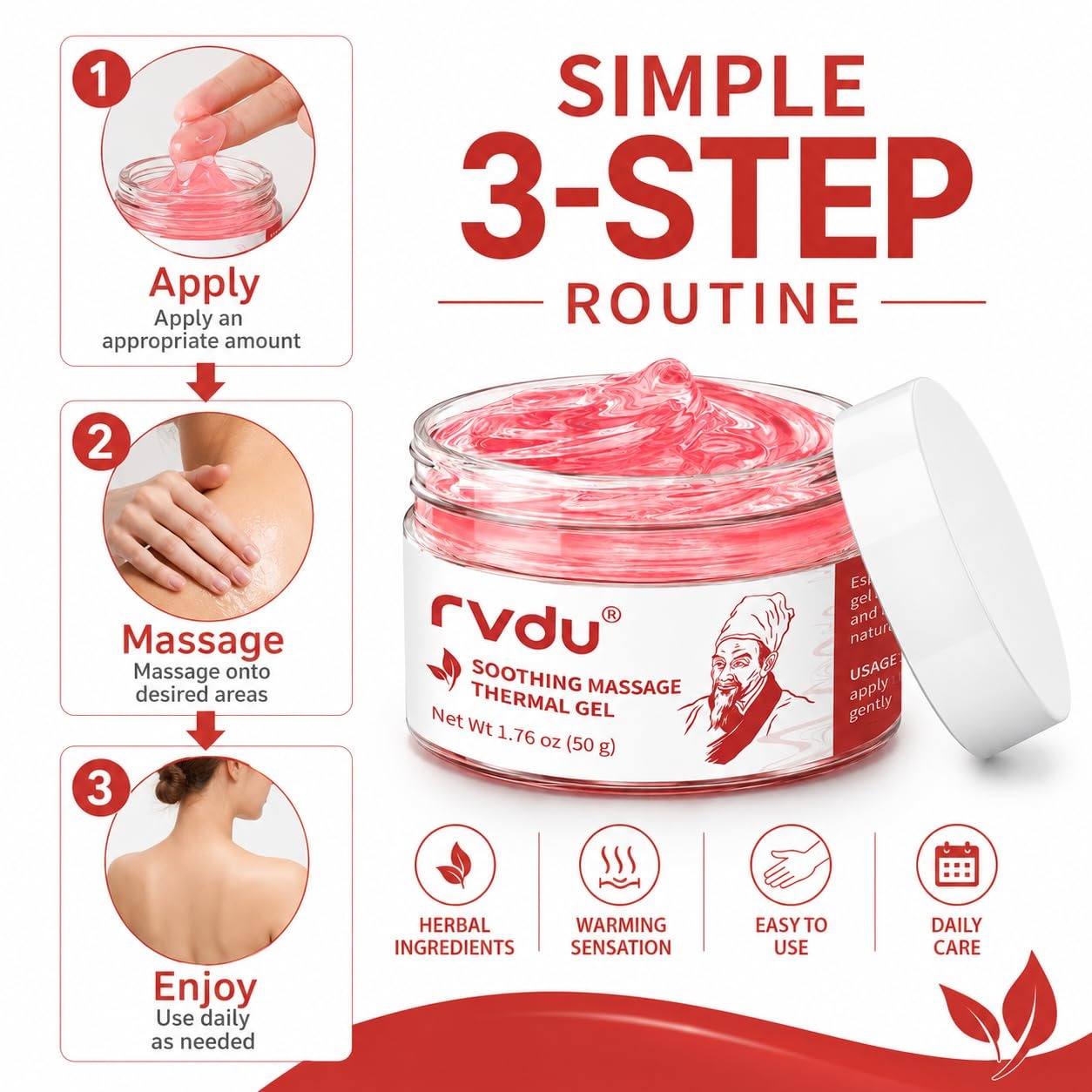 RVDU Warming Herbal Massage Gel