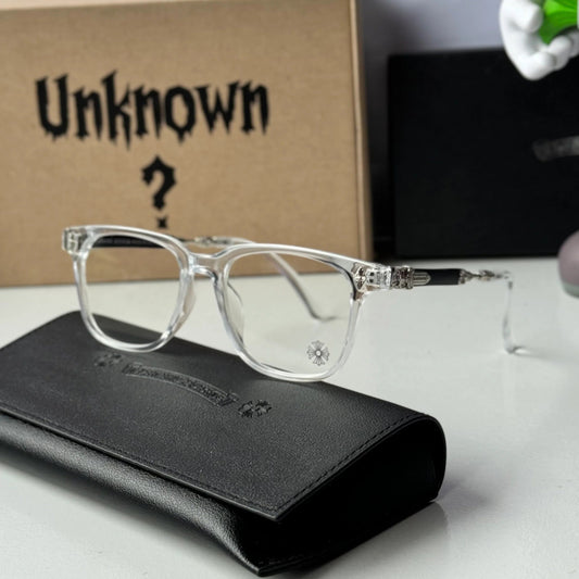 Unisex Rimless UV Crystal Chrome Glasses