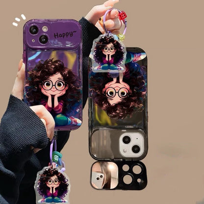 Cute Girl Case with Keychain