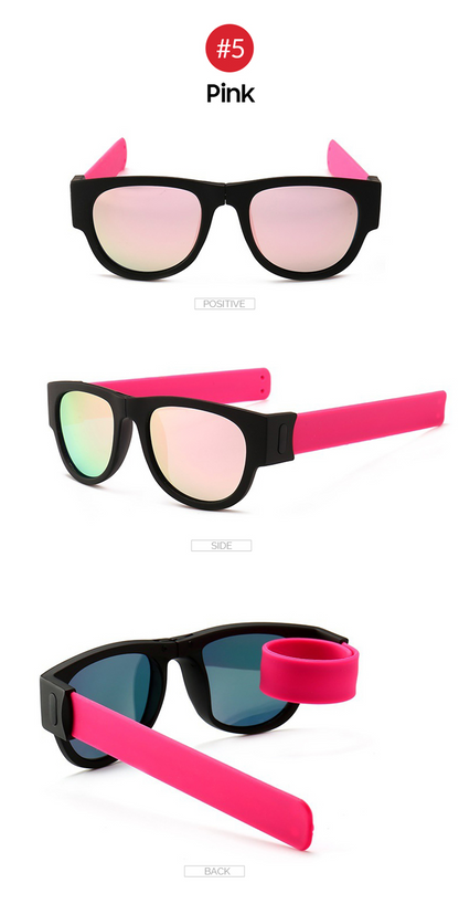 Folding Slap Wristband Sport Sunglasses